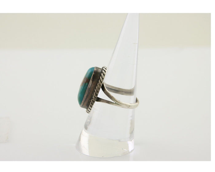 Navajo Ring 925 Silver Natural Blue Turquoise Native American Artist C.80's
