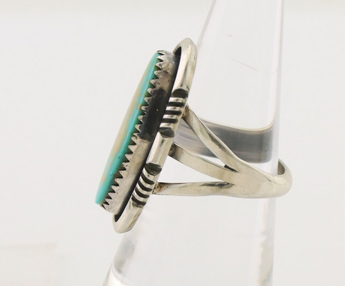 Navajo Ring 925 Silver Natural Blue Turquoise Native American Artist C.80's