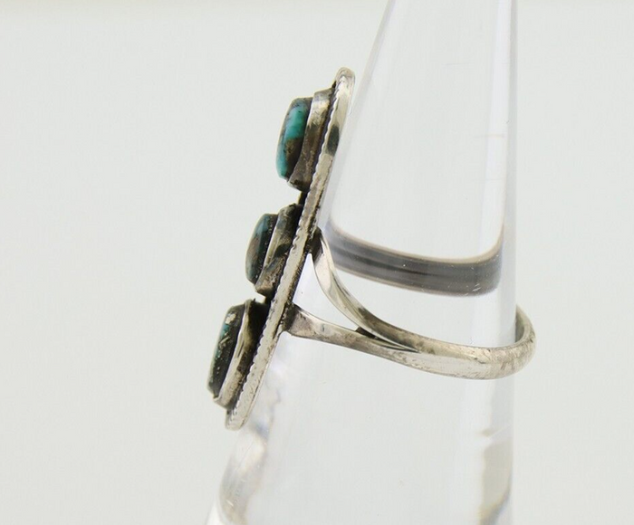Navajo Ring 925 Silver Natural Blue Turquoise Native American Artist C.80's