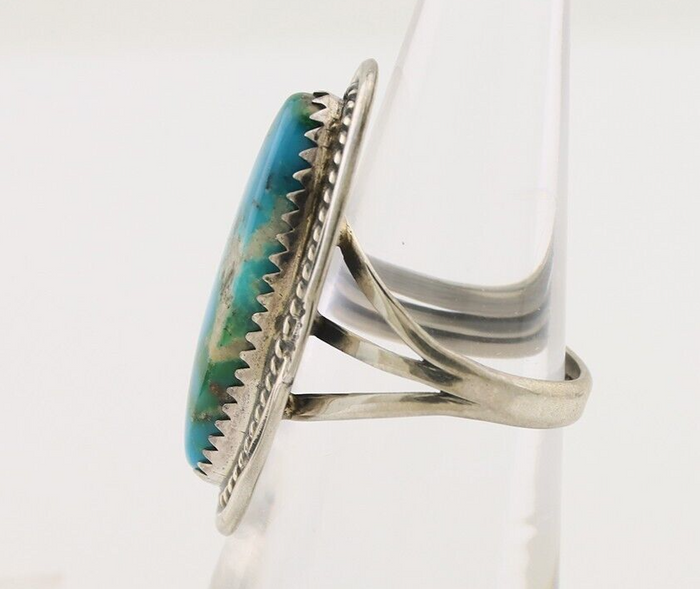 Navajo Ring 925 Silver Natural Blue Turquoise Native American Artist C.80's