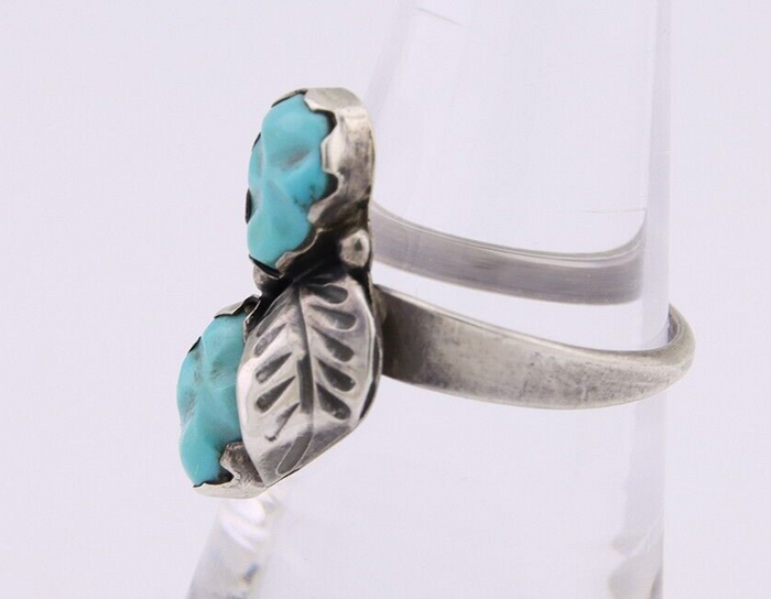 Navajo Ring 925 Silver Natural Blue Turquoise Native American Artist C.80's