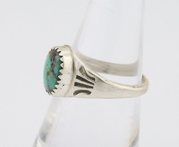 Navajo Ring 925 Silver Natural Blue Turquoise Native American Artist C.80's