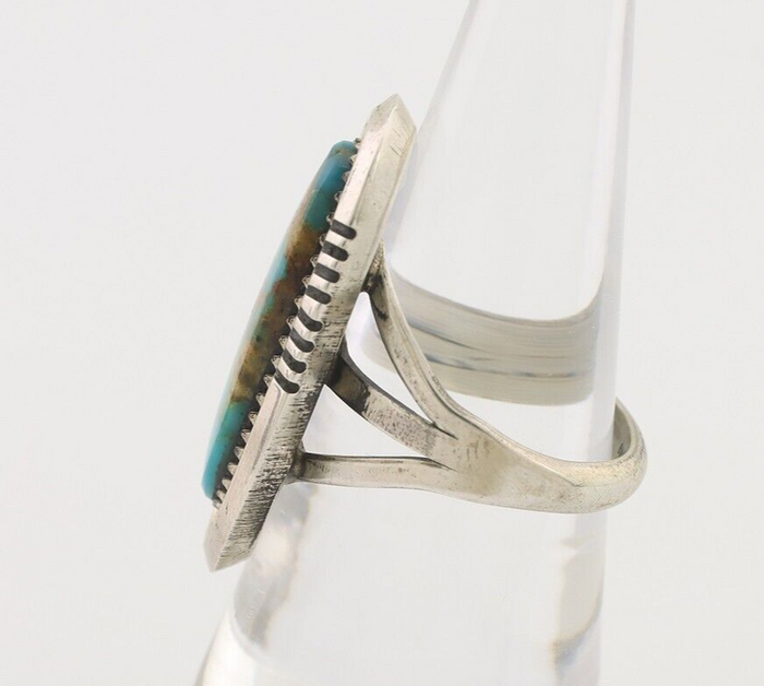 Navajo Ring 925 Silver Natural Blue Turquoise Native American Artist C.80's