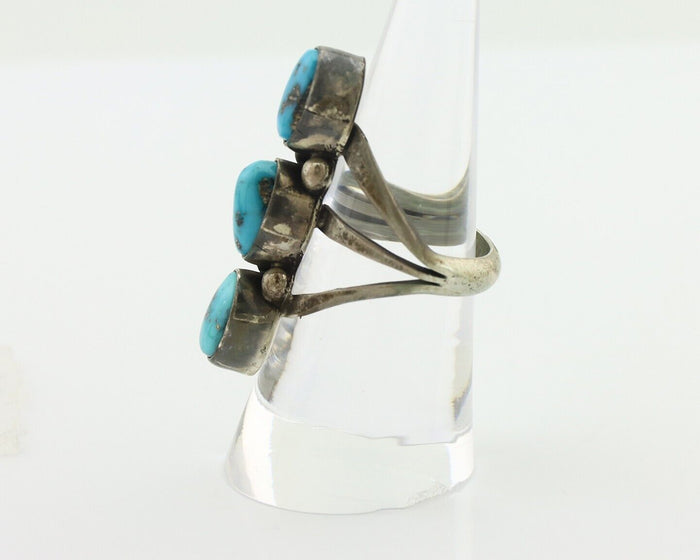 Navajo Ring 925 Silver Natural Blue Turquoise Native American Artist C.80's