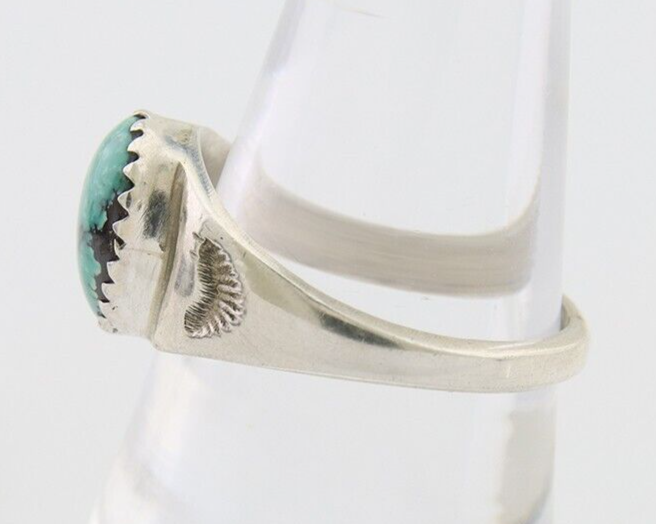 Navajo Ring 925 Silver Natural Blue Turquoise Native American Artist C.80's