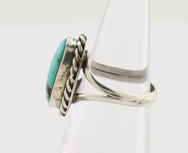 Navajo Ring 925 Silver Natural Blue Turquoise Native American Artist C.80's