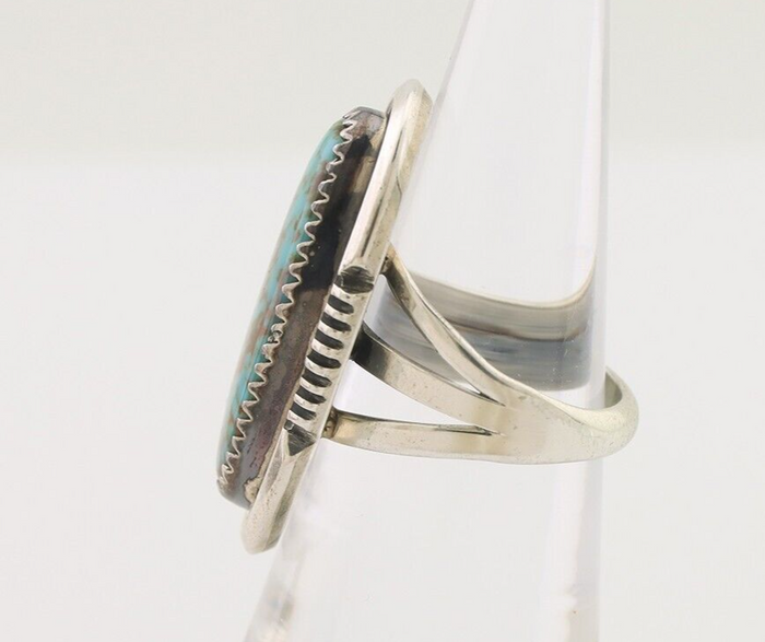 Navajo Ring 925 Silver Natural Blue Turquoise Native American Artist C.80's