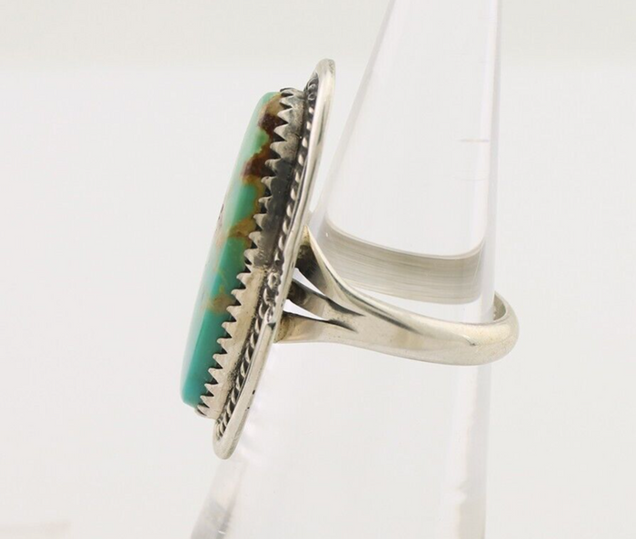 Navajo Ring 925 Silver Natural Blue Turquoise Native American Artist C.80's