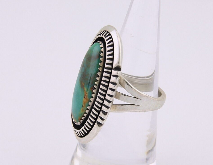 Navajo Ring 925 Silver Natural Blue Turquoise Native American Artist C.80's