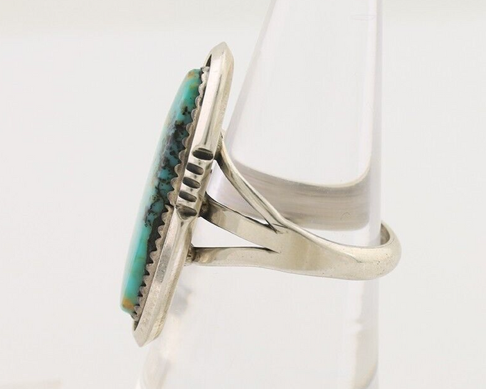 Navajo Ring 925 Silver Natural Blue Turquoise Native American Artist C.80's