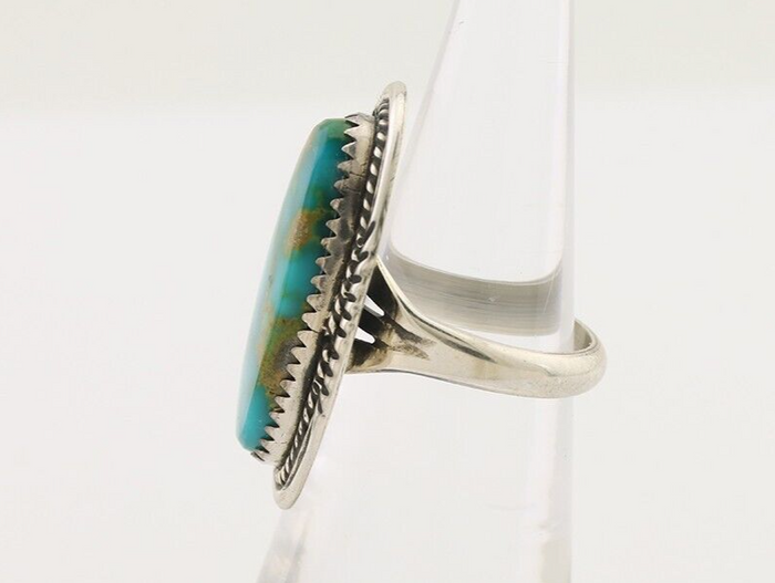 Navajo Ring 925 Silver Natural Blue Turquoise Native American Artist C.80's