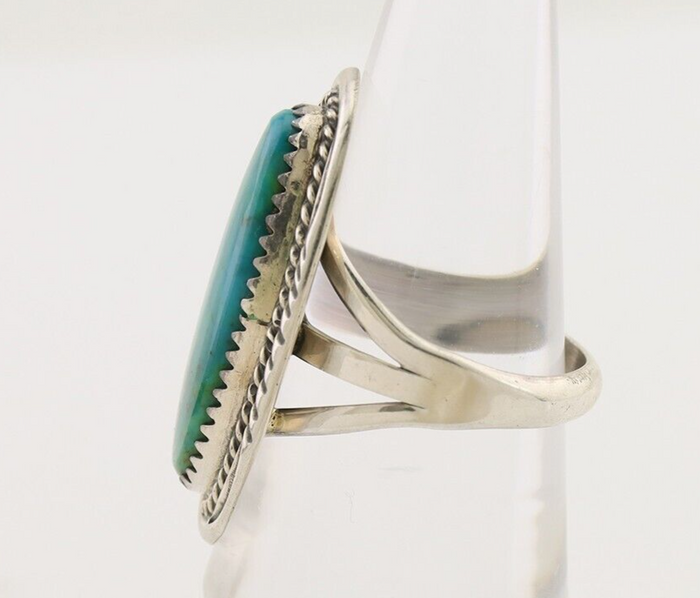 Navajo Ring 925 Silver Natural Blue Turquoise Native American Artist C.80's