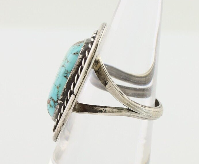 Navajo Ring 925 Silver Natural Blue Turquoise Native American Artist C.80's