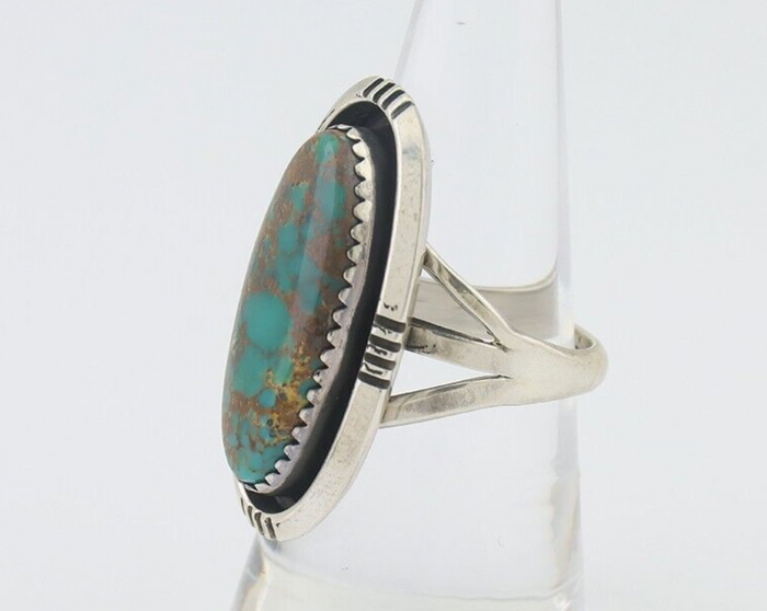 Navajo Ring 925 Silver Natural Blue Turquoise Native American Artist C.80's