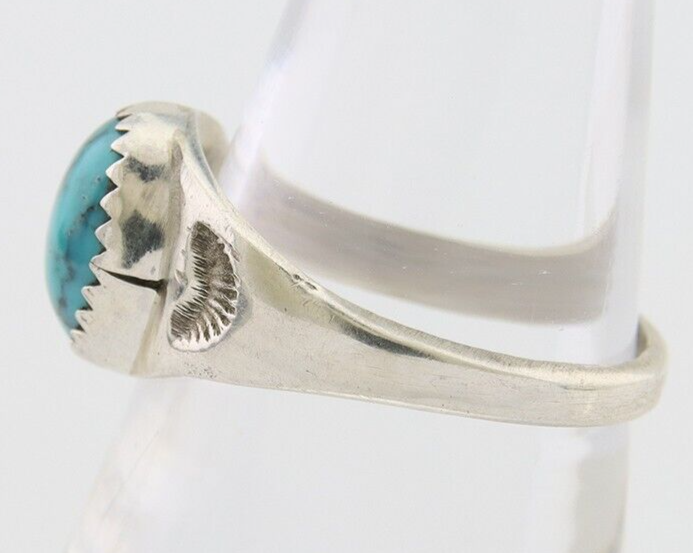 Navajo Ring 925 Silver Natural Blue Turquoise Native American Artist C.80's