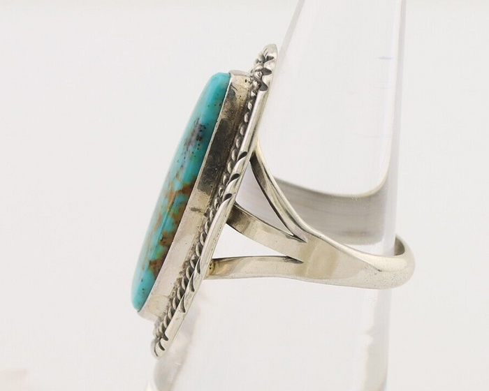 Navajo Ring 925 Silver Natural Blue Turquoise Native American Artist C.80's