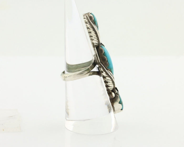 Navajo Ring 925 Silver Natural Blue Turquoise Native American Artist C.80's