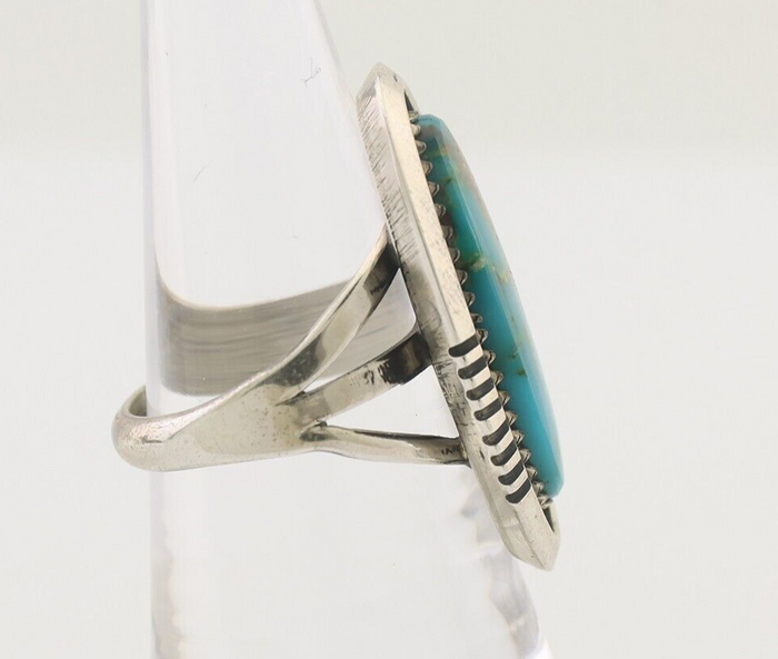Navajo Ring 925 Silver Natural Blue Turquoise Native American Artist C.80's