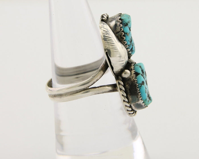 Navajo Ring 925 Silver Natural Blue Turquoise Native American Artist C.80's
