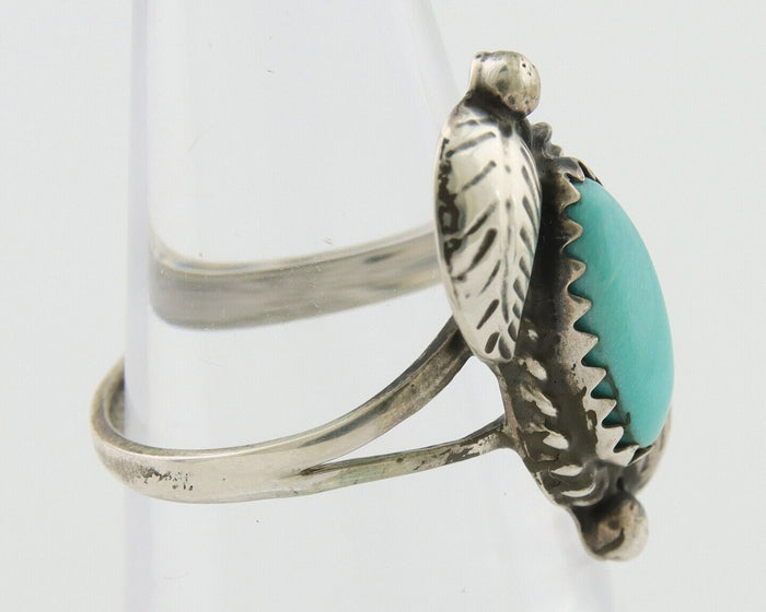 Navajo Ring 925 Silver Natural Blue Turquoise Native American Artist C.80's