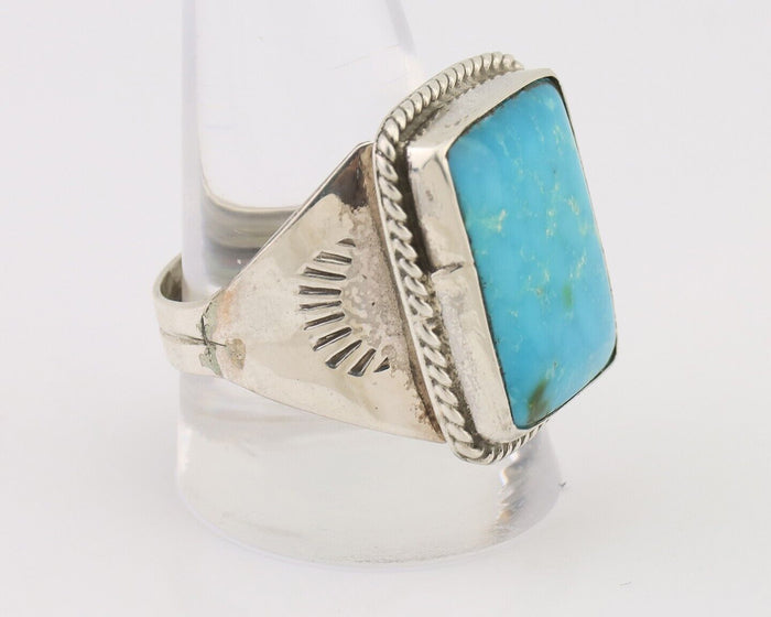 Navajo Ring 925 Silver Natural Blue Turquoise Native American Artist C.80's