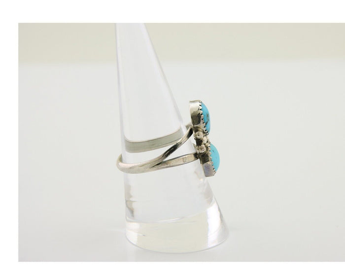 Navajo Ring 925 Silver Natural Blue Turquoise Native American Artist C.80's