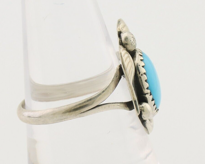 Navajo Ring 925 Silver Natural Blue Turquoise Native American Artist C.80's