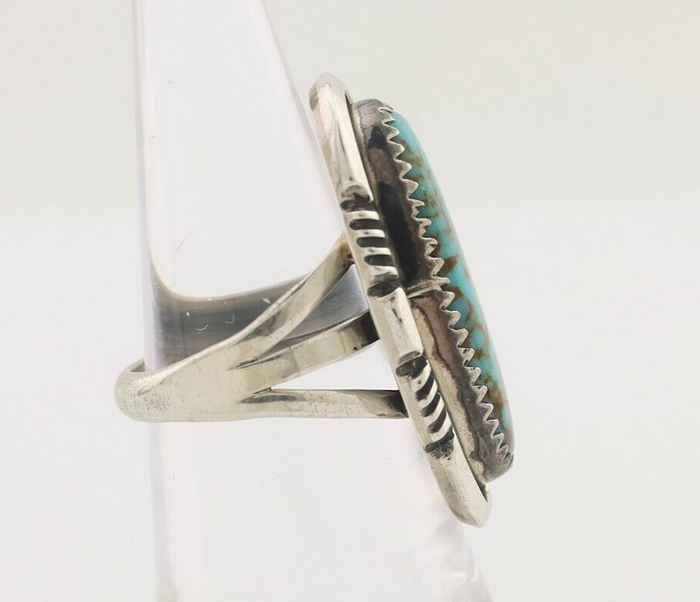 Navajo Ring 925 Silver Natural Blue Turquoise Native American Artist C.80's