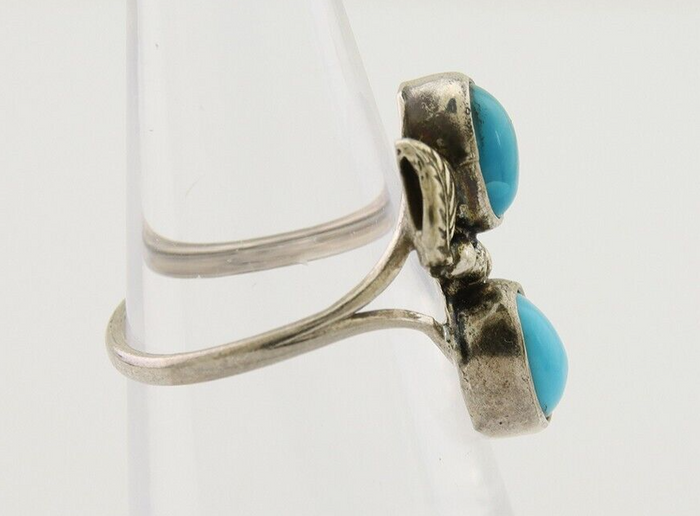 Navajo Ring 925 Silver Natural Blue Turquoise Native American Artist C.80's