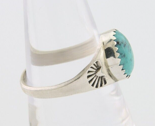 Navajo Ring 925 Silver Natural Blue Turquoise Native American Artist C.80's