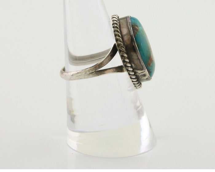 Navajo Ring 925 Silver Natural Blue Turquoise Native American Artist C.80's
