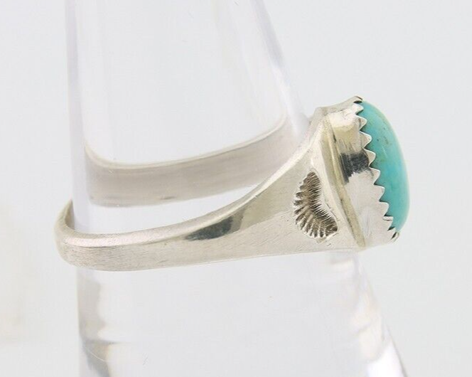 Navajo Ring 925 Silver Natural Blue Turquoise Native American Artist C.80's
