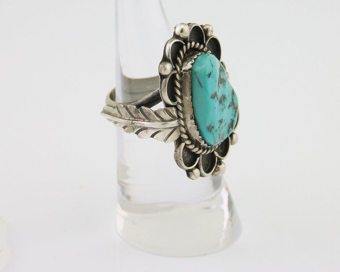 Navajo Ring 925 Silver Natural Blue Turquoise Native American Artist C.80's