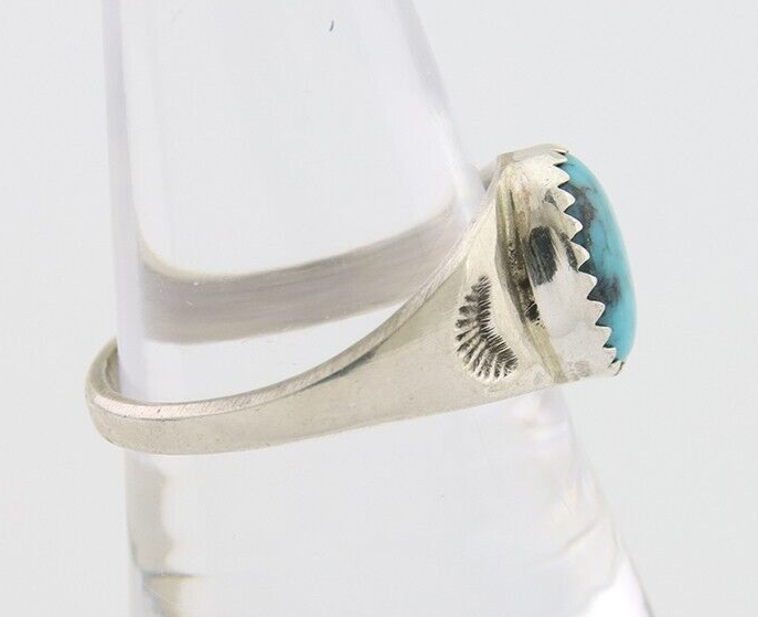 Navajo Ring 925 Silver Natural Blue Turquoise Native American Artist C.80's
