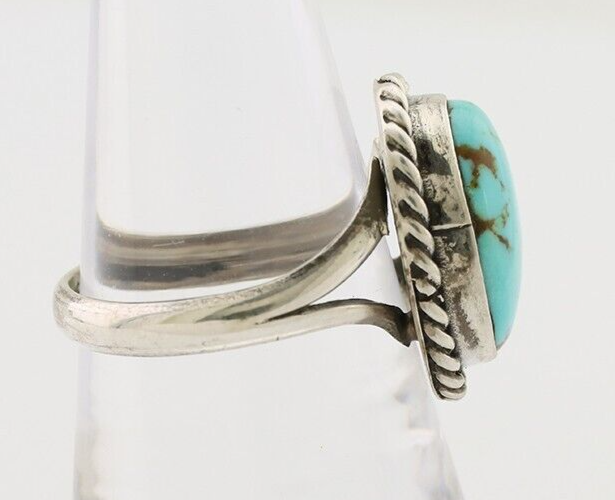 Navajo Ring 925 Silver Natural Blue Turquoise Native American Artist C.80's