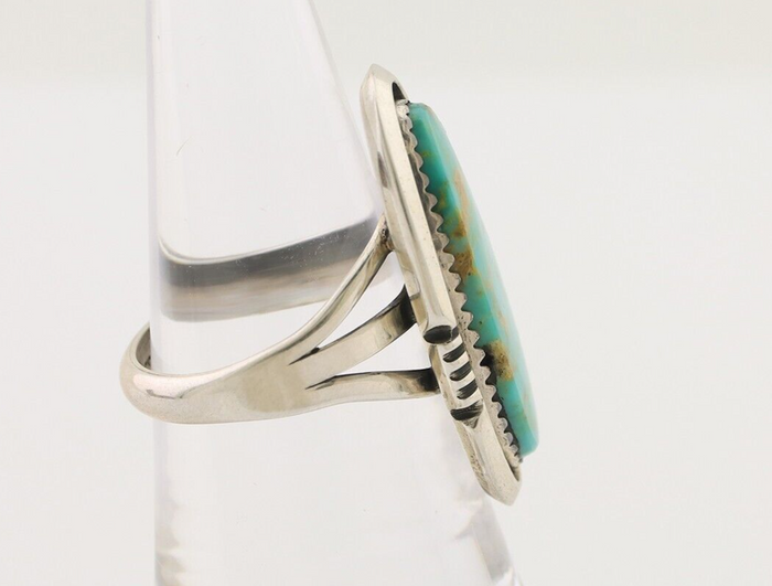 Navajo Ring 925 Silver Natural Blue Turquoise Native American Artist C.80's