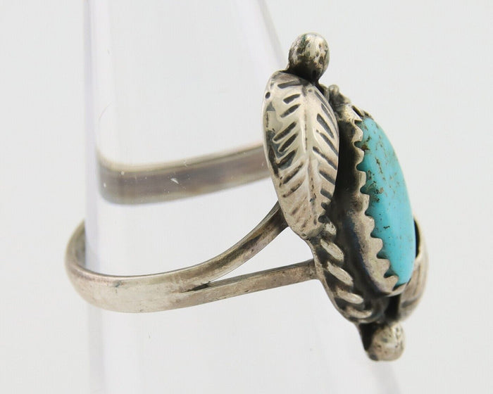 Navajo Ring 925 Silver Natural Blue Turquoise Native American Artist C.80's
