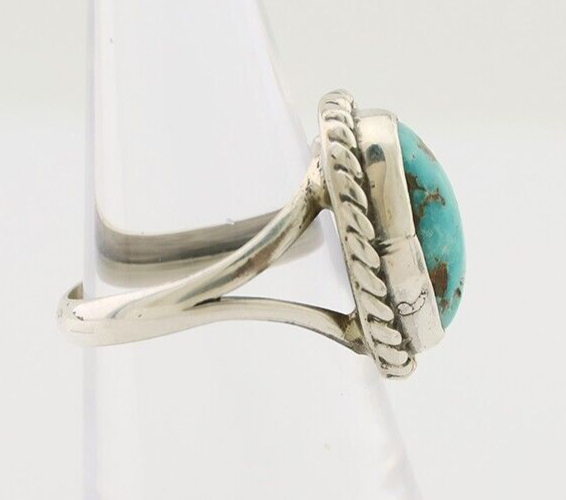 Navajo Ring 925 Silver Natural Blue Turquoise Native American Artist C.80's