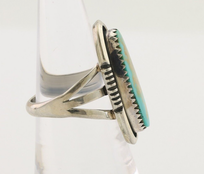 Navajo Ring 925 Silver Natural Blue Turquoise Native American Artist C.80's