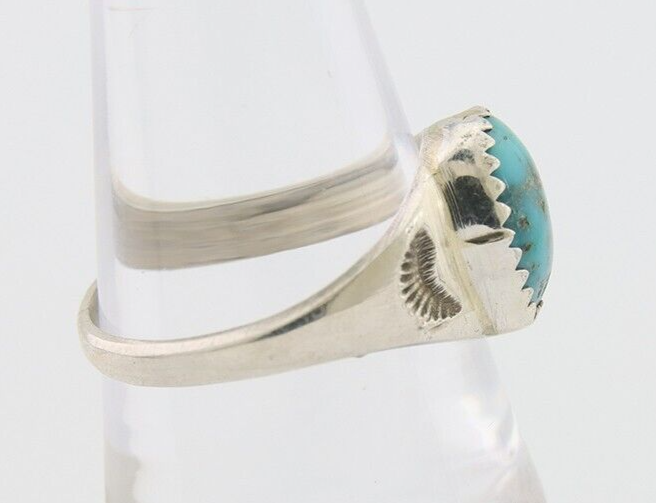 Navajo Ring 925 Silver Natural Blue Turquoise Native American Artist C.80's