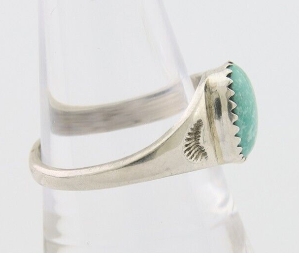 Navajo Ring 925 Silver Natural Blue Turquoise Native American Artist C.80's