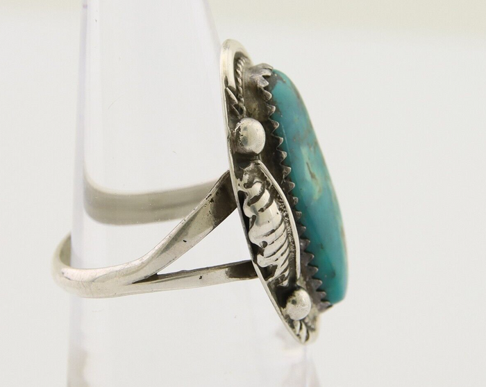 Navajo Ring 925 Silver Natural Blue Turquoise Native American Artist C.80's