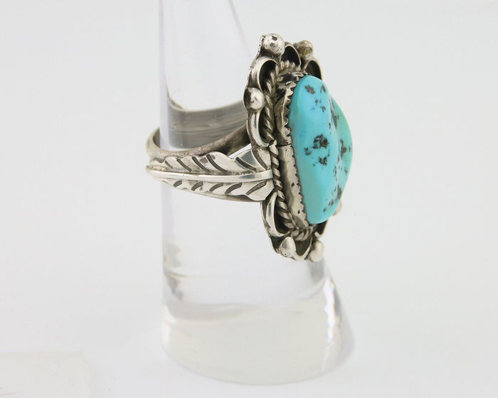 Navajo Ring 925 Silver Natural Blue Turquoise Native American Artist C.80's