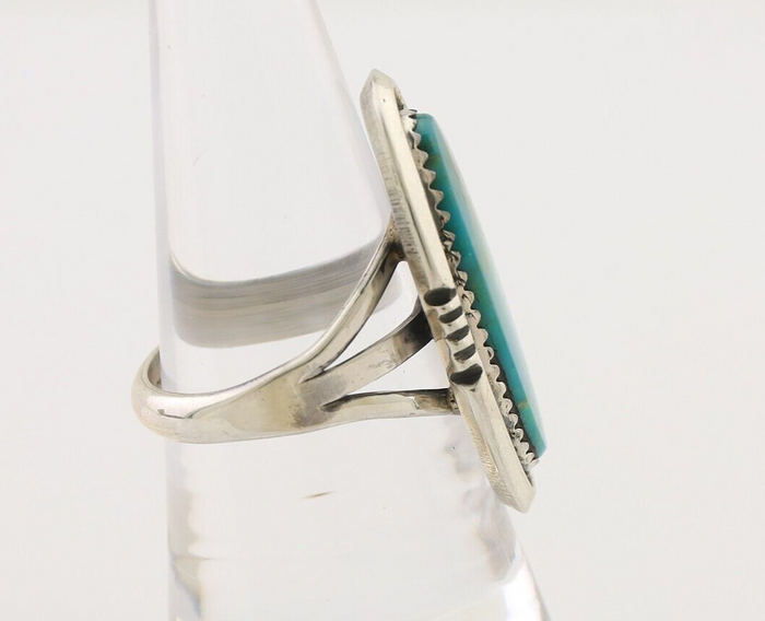 Navajo Ring 925 Silver Natural Blue Turquoise Native American Artist C.80's