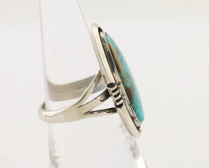 Navajo Ring 925 Silver Natural Blue Turquoise Native American Artist C.80's