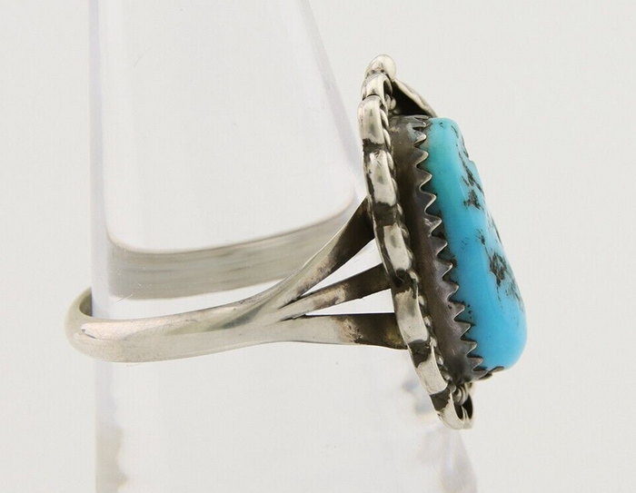 Navajo Ring 925 Silver Natural Blue Turquoise Native American Artist C.80's