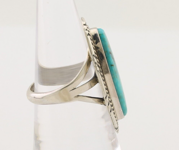 Navajo Ring 925 Silver Natural Blue Turquoise Native American Artist C.80's