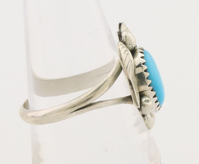 Navajo Ring 925 Silver Natural Blue Turquoise Native American Artist C.80's