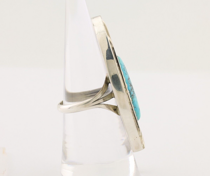 Navajo Ring 925 Silver Natural Blue Turquoise Native American Artist C.80's