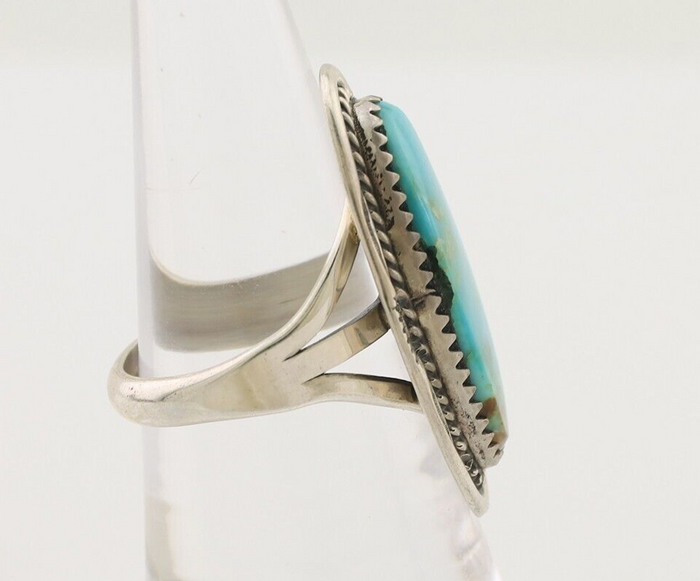 Navajo Ring 925 Silver Natural Blue Turquoise Native American Artist C.80's